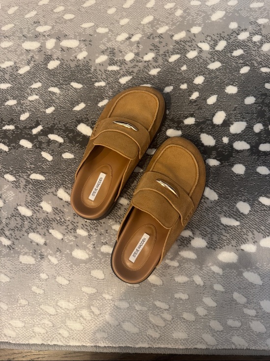 Steve Madden Shoes - Steve Madden Chestnut Suede Slip-On Loafers with Gold Accent